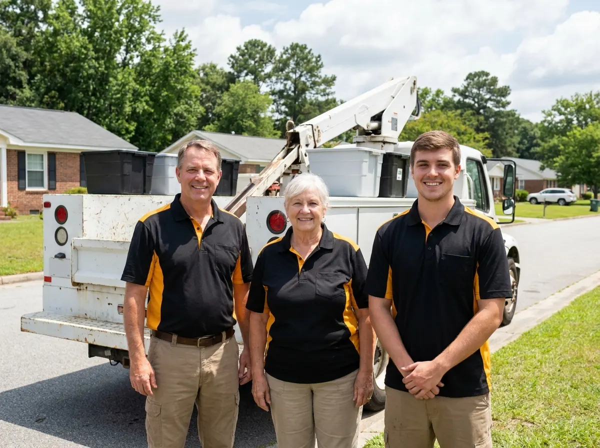 Falcon Peak Dumpster Rental garbage collection service team in Fayetteville, NC